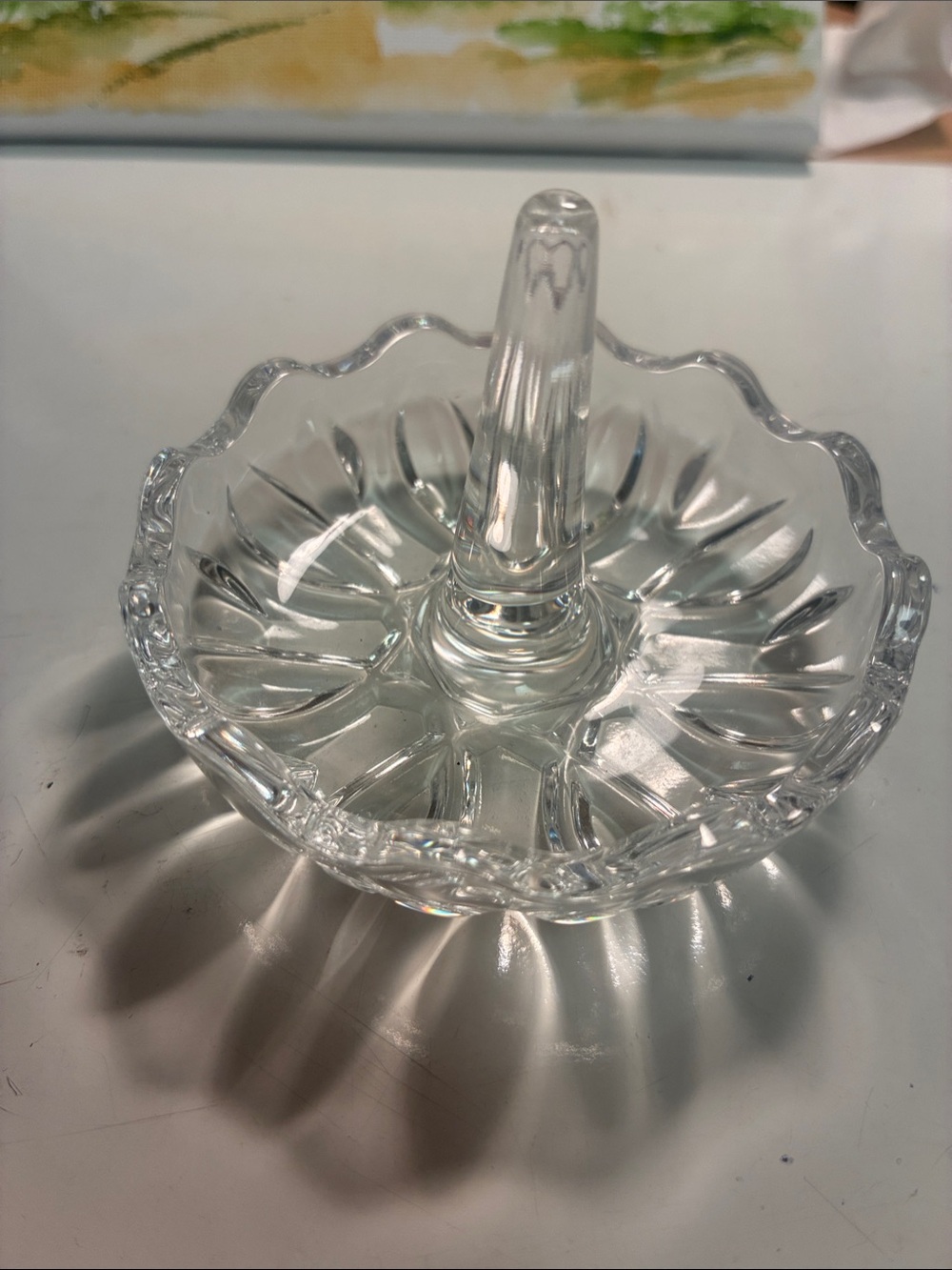Clear Glass Ring Holder Dish - Elegant Jewelry Stand
